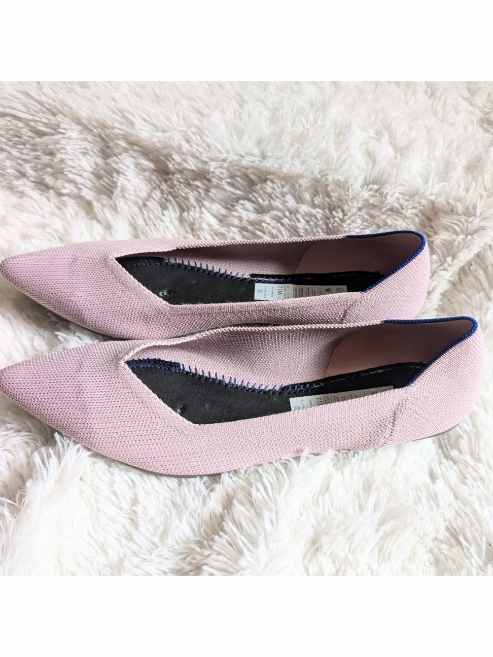 Rothy's The Point Petal Pink Ballet Flats Shoes Size 12 - Picture 2 of 6